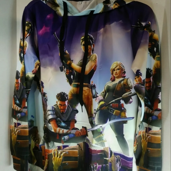 Cosplay Boy's Multicolored 3D Graphic Pullover Sz Lg Hoodie Sweatshirt Fortnite - Picture 4 of 10